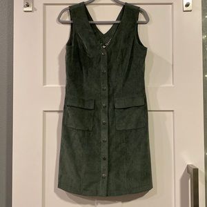 Green button up dress